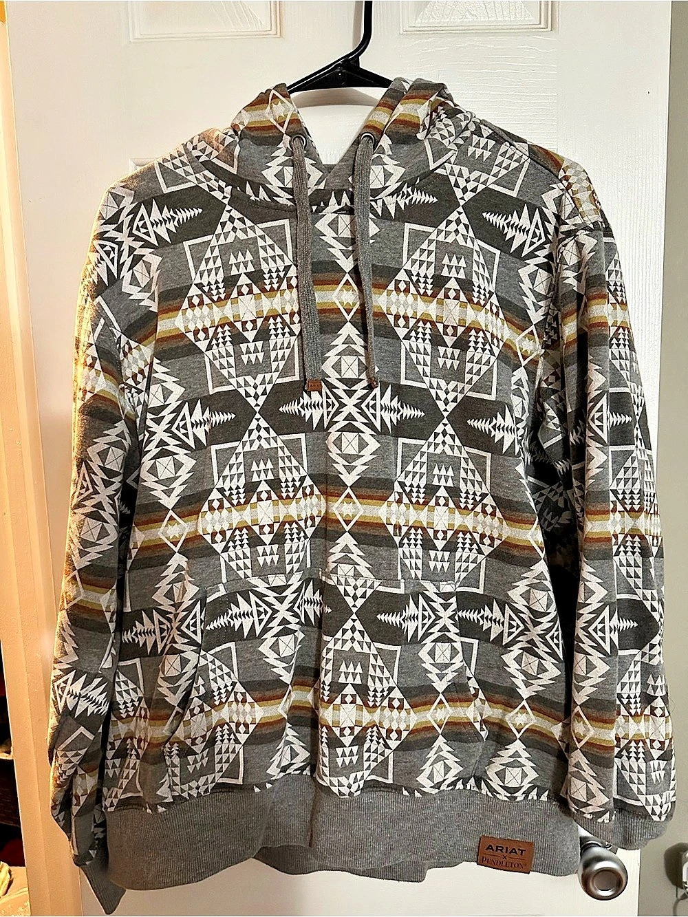 Ariat x Pendleton Hoddie in Gray & White Large